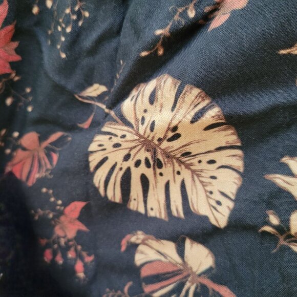 Faherty **Floral Prairie Dress** 100% Viscose Midnight Blue L - Picture 2 of 13